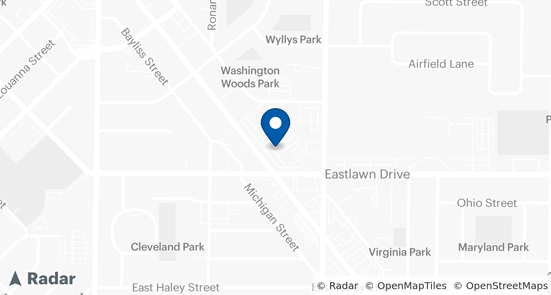Map of Dairy Queen Location:: Eastlawn Plaza, Midland, MI, 48640-4602